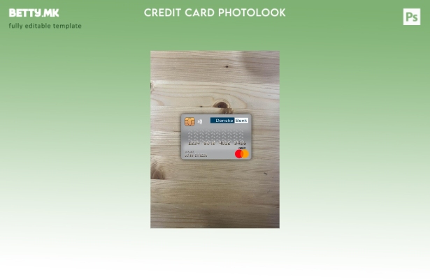 модерен стил Данска Danskebank главна дебитна картичка photolook преден шаблон