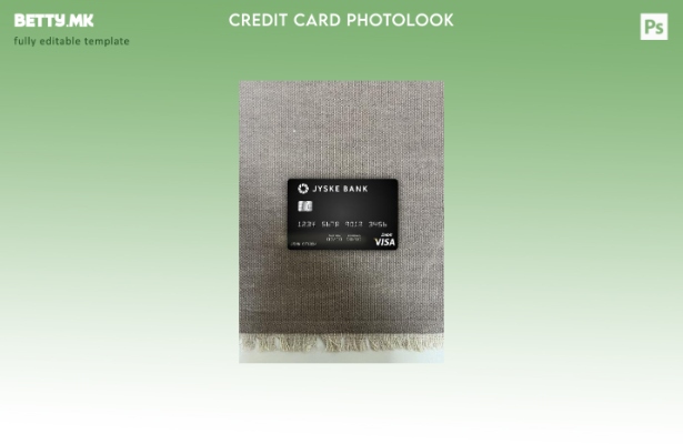 модерен стил Данска Jyske Bank виза дебитна картичка photolook преден шаблон