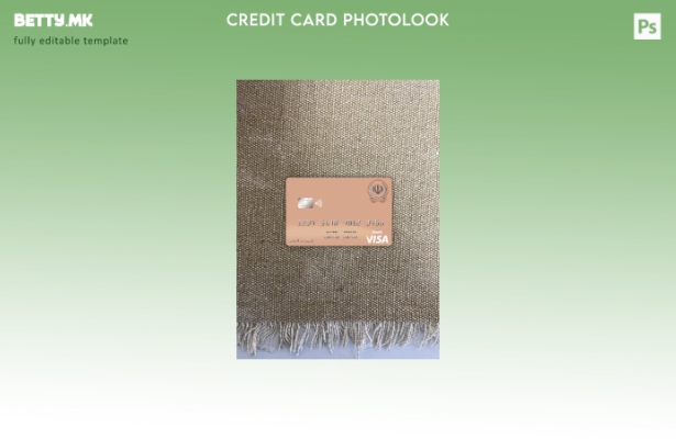 модерен стил Иран Сепах банка виза дебитна картичка photolook преден шаблон