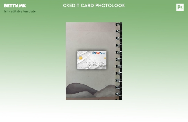модерен стил Италија UBI банка виза платина картичка photolook преден шаблон
