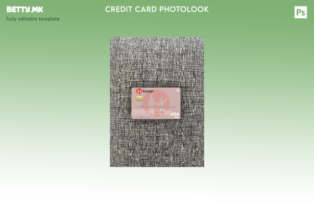 модерен стил Казахстан Каспи банка виза дебитна картичка photolook преден шаблон
