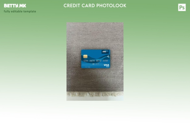модерен стил Кирибати ANZ банка виза дебитна картичка photolook преден шаблон