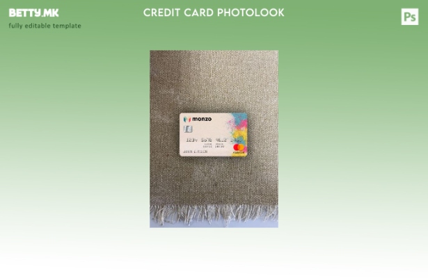 модерен стил Обединетото Кралство Monzo bank mastercard photolook преден шаблон