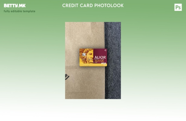 модерен стил Полска Alior Bank виза дебитна картичка photolook преден шаблон