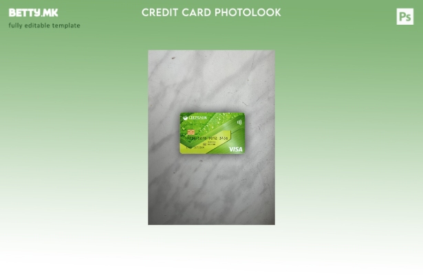 модерен стил Руската Сбербанк виза кредитна картичка зелена photolook пред шабло