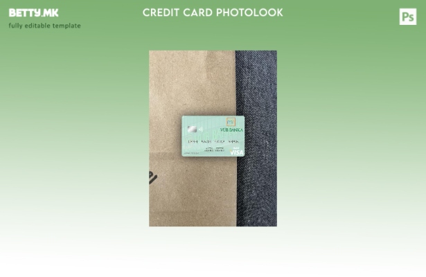 модерен стил Словачка VÚB Banka виза дебитна картичка photolook преден шаблон