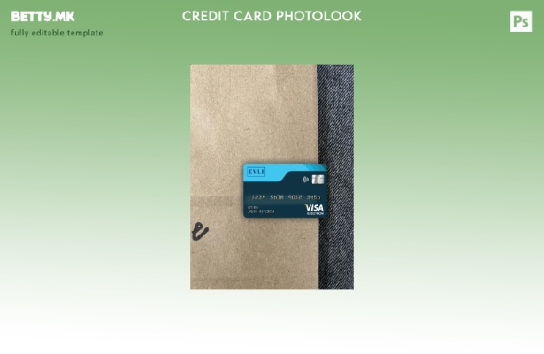 модерен стил Финска Evli банка виза електронска картичка photolook преден шаблон