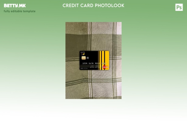 модерен стил Чад Комерцијална банка Tchad mastercard photolook преден шаблон