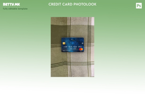 модерен стил на предниот шаблон за фото изглед на мастер картички на Џордан Банк