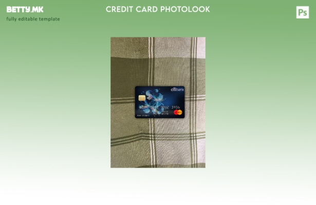 модерен стил на предниот шаблон за фото изглед на мастеркарта на банката на Брег