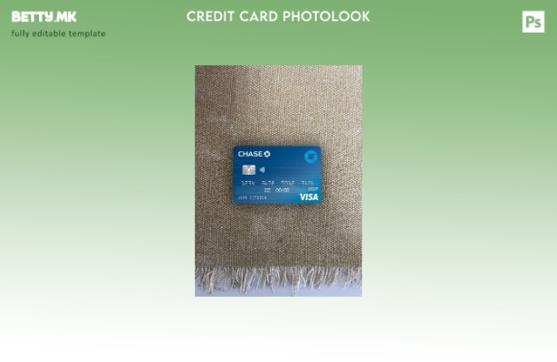 модерен стил USA Chase банка виза дебитна картичка photolook предниот шаблон