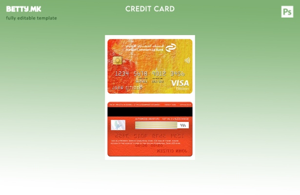 Модерен стил Јордан Комерцијална банка JCB банка виза електронска картичка шабло