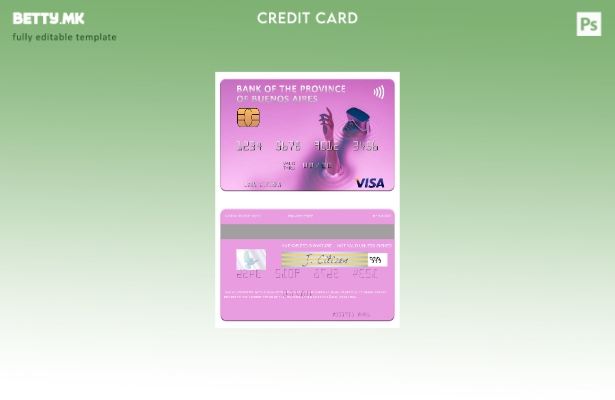 Модерен стил Аргентинска банка на провинцијата Буенос Аирес шаблон за виза карти
