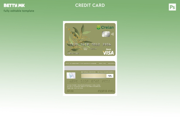 Модерен стил Белгија Crelan банкарски шаблон виза картичка