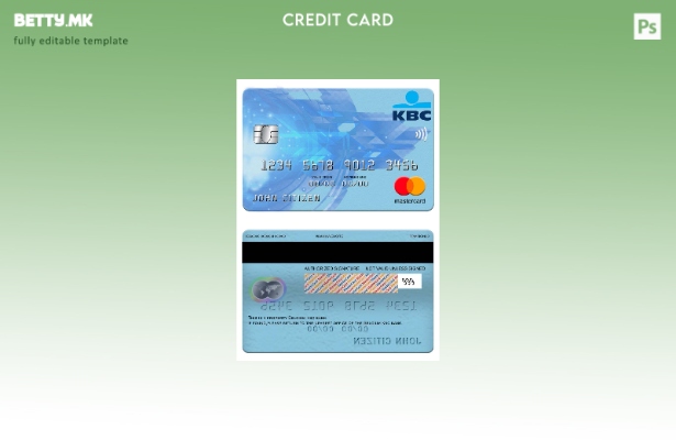 Модерен стил Белгија KBC банка мастер картички шаблон