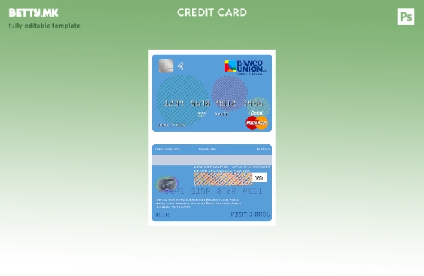 Модерен стил Боливија Банко Унија на банкарска мастеркард дебитна картичка шабло