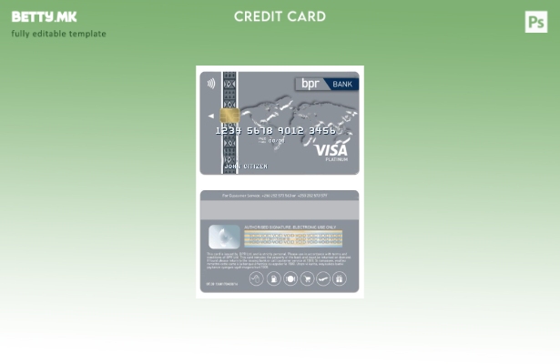 Модерен стил Бурунди BPR банка виза платина шаблон кредитна картичка