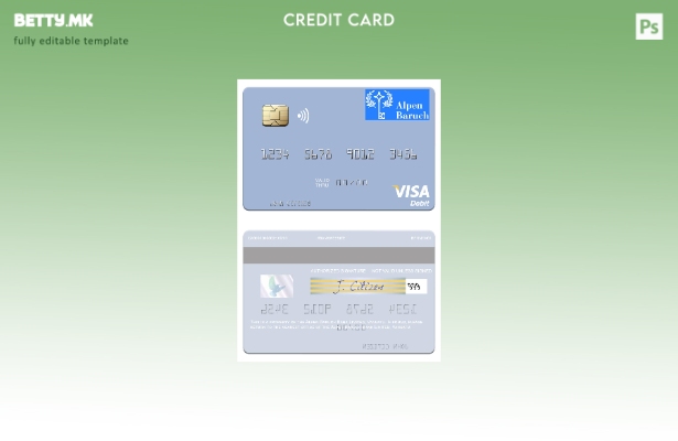 Модерен стил Вануату Alpen Baruch Bank Limited шаблон за виза дебитна картичка