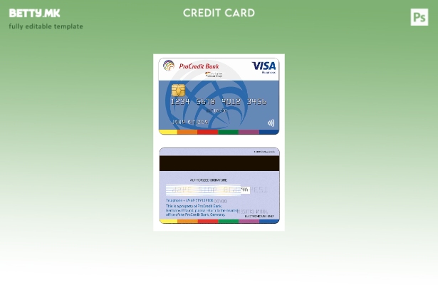 Модерен стил Германија ПроКредит Банка виза деловен шаблон