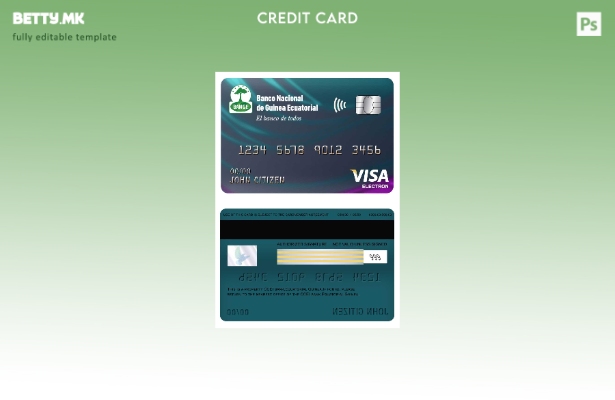 Модерен стил Екваторијална Гвинеја Шаблон за електронска картичка за виза на нац