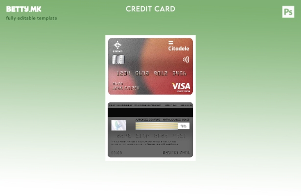 Модерен стил Естонија Citadele Filiale AS шаблон за електронска картичка за виза