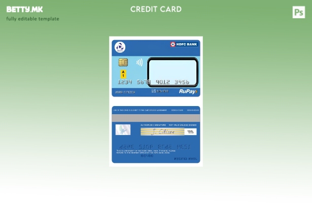 Модерен стил Индија IRCTC HDFC банка RuPay шаблон за кредитна картичка
