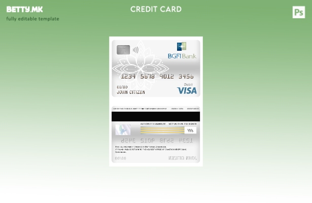 Модерен стил Камерун BGFI банка виза дебитна картичка шаблон