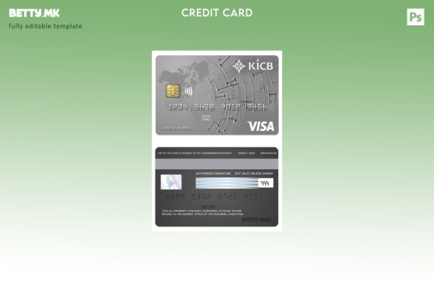 Модерен стил Киргистан KICB банка виза шаблон класична картичка
