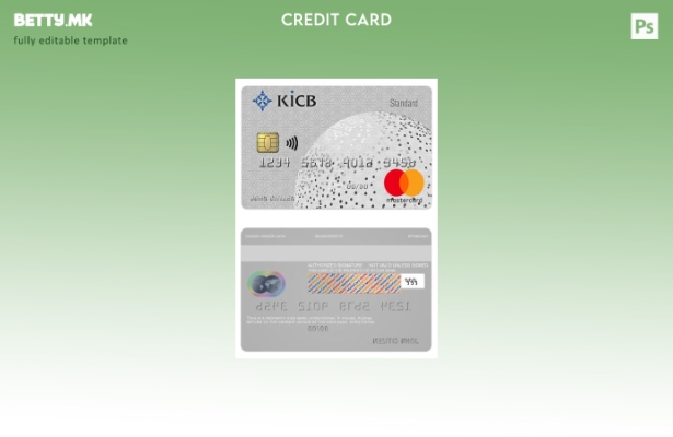 Модерен стил Киргистан KICB банка стандарден шаблон за мастер картички