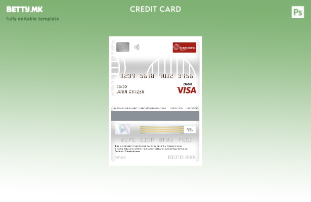 Модерен стил Куба Бандец Банко де Кредито и Комерцио за банкарска виза дебитна к