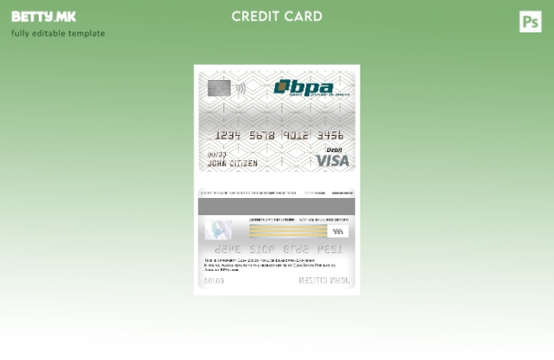 Модерен стил Куба Банко Популарен де Ахоро (БПА) шаблон за банкарска виза дебитн