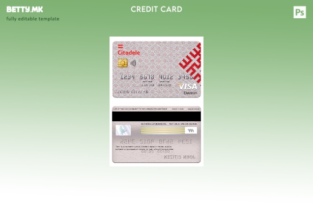 Модерен стил Латвија Citadele банка виза електронска картичка шаблон