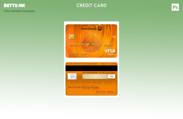 Модерен стил Латвија Swedbank виза електронска картичка шаблон