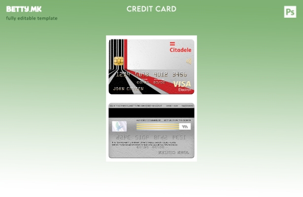 Модерен стил Литванија (Литва) Шаблон за електронска картичка за виза банка Cita