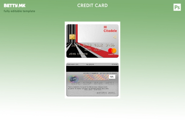 Модерен стил Литванија (Литва) Шаблон за мастер картички на банката Citadele
