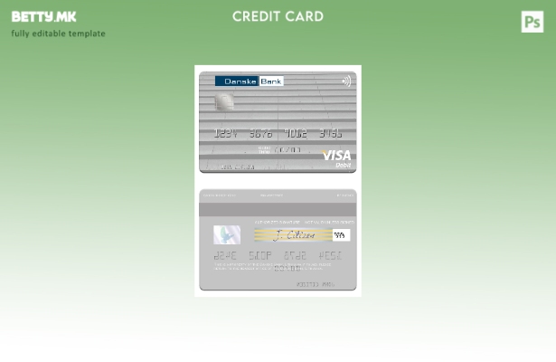 Модерен стил Литванија Danske Bank шаблон виза дебитна картичка