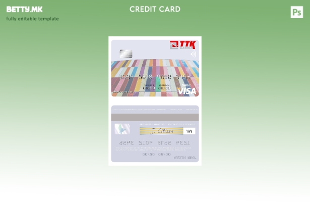 Модерен стил Македонија ТТК Банка АД Скопје шаблон за виза дебитна картичка