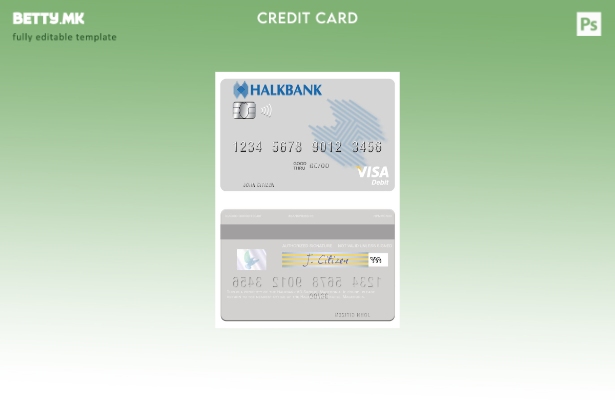 Модерен стил Македонија Халкбанк АД Скопје шаблон виза дебитна картичка