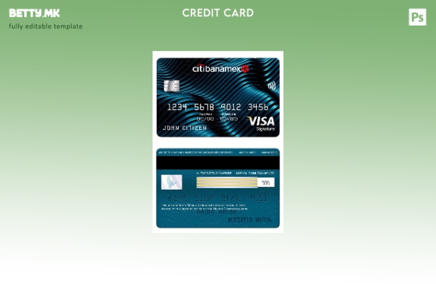 Модерен стил Мексико Citibanamex банкарски виза шаблон картичка за потпис