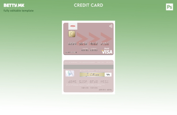 Модерен стил Мозамбик Banco Moza виза дебитна картичка шаблон