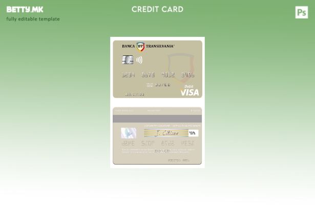 Модерен стил Молдавија Banca Transilvania виза дебитна картичка шаблон