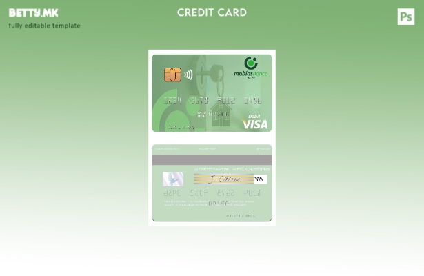 Модерен стил Молдавија MobiasBanca виза дебитна картичка шаблон