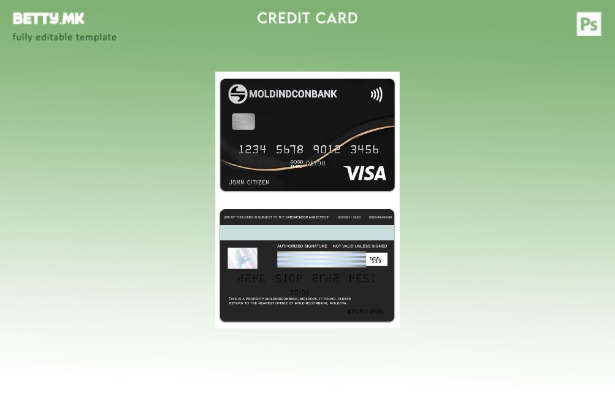Модерен стил Молдавија MoldindconBank ексклузивен шаблон за кредитна виза картич