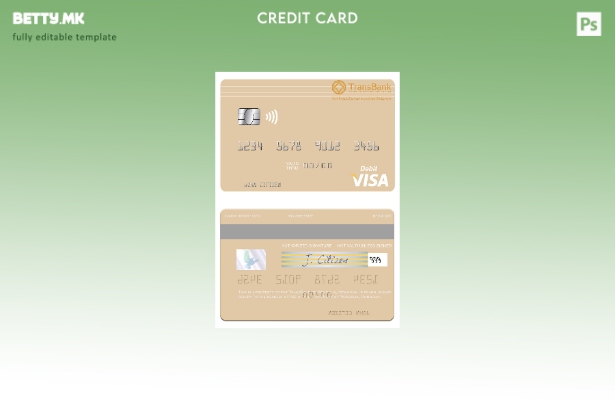 Модерен стил Монголија TransBank of Mongolia шаблон за виза дебитна картичка