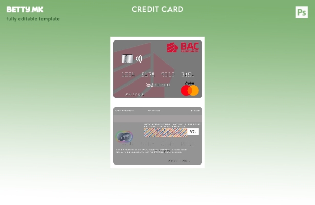 Модерен стил Никарагва BAC Шаблон за мастер картички Credomatic
