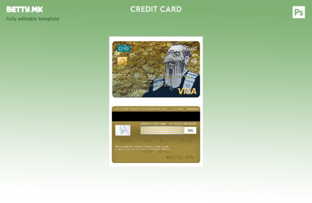Модерен стил Норвешка DNB банка виза златна картичка шаблон