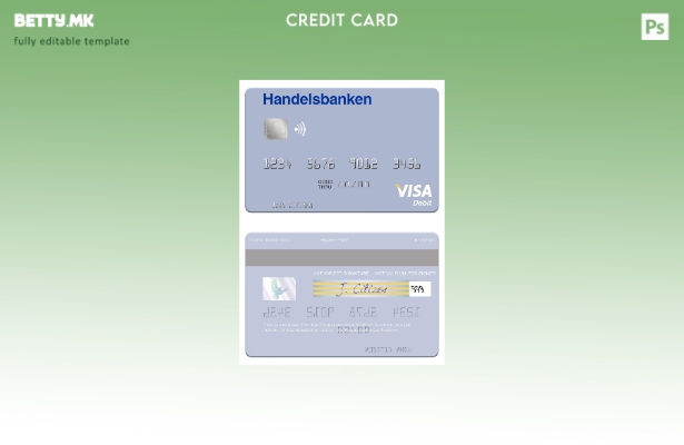 Модерен стил Норвешка Handelsbanken виза дебитна картичка шаблон