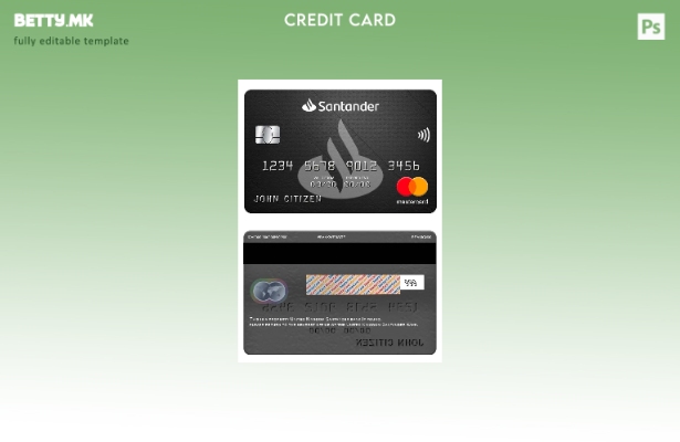 Модерен стил Обединетото Кралство Сантандер банка мастер картички шаблон