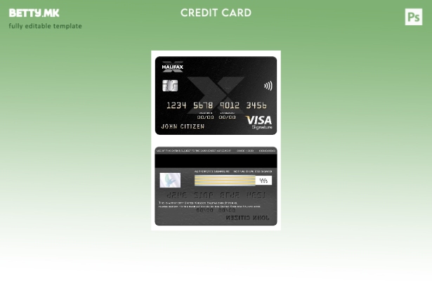 Модерен стил Обединетото Кралство Халифакс банкарски виза шаблон картичка