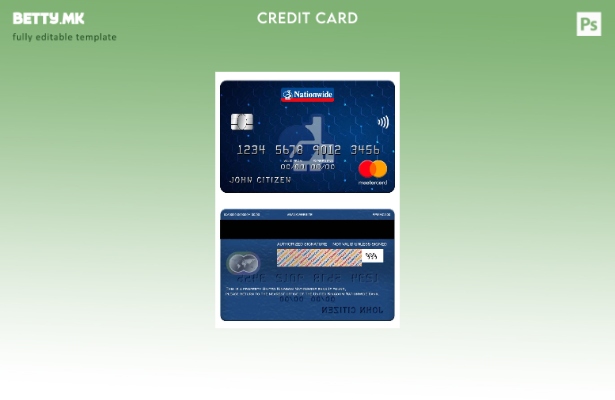 Модерен стил Обединетото Кралство Шаблон за мастер картички на банката низ целат